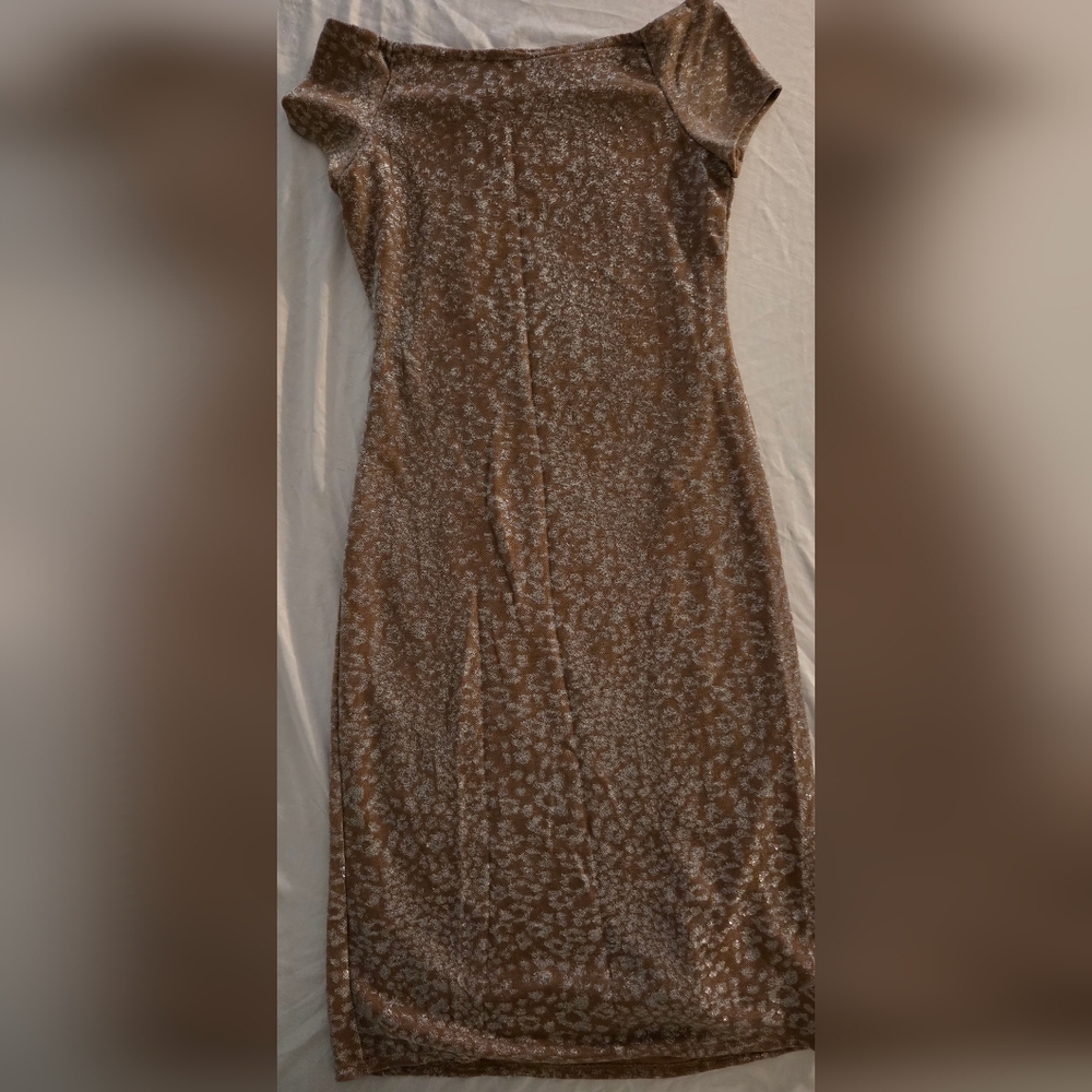 Elegant Brown Patterned Dress
